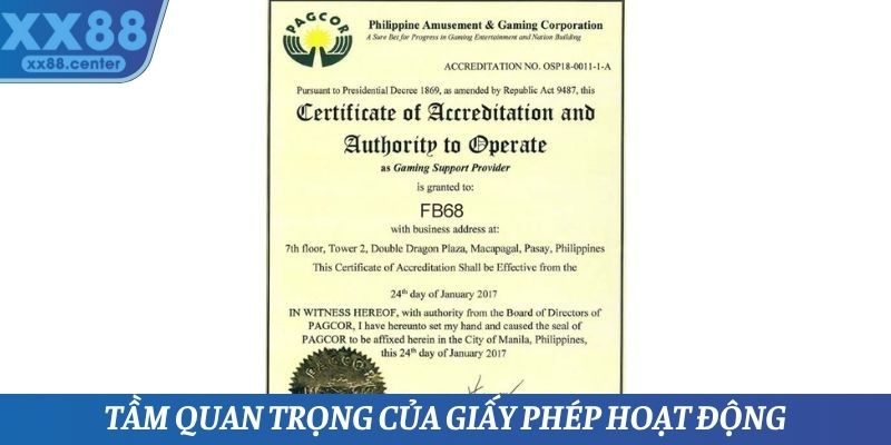 Tầm quan trọng của việc nhận được giấy phép hoạt động